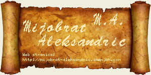 Mijobrat Aleksandrić vizit kartica